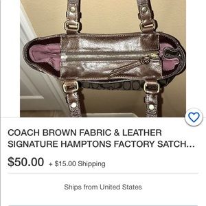 Authentic coach purse